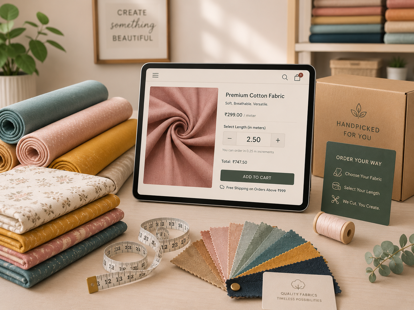 Seamless Fabric Ordering with Custom Length Selection — Shopify Case Study